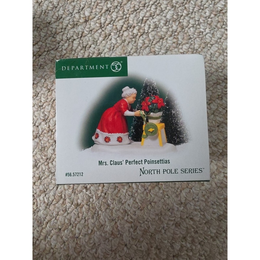 Dept 56 Mrs. Claus' Perfect Poinsettias North Pole Series Brand New